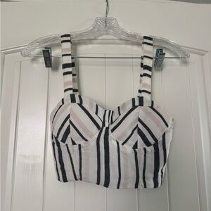 Striped Black and White Women's Top